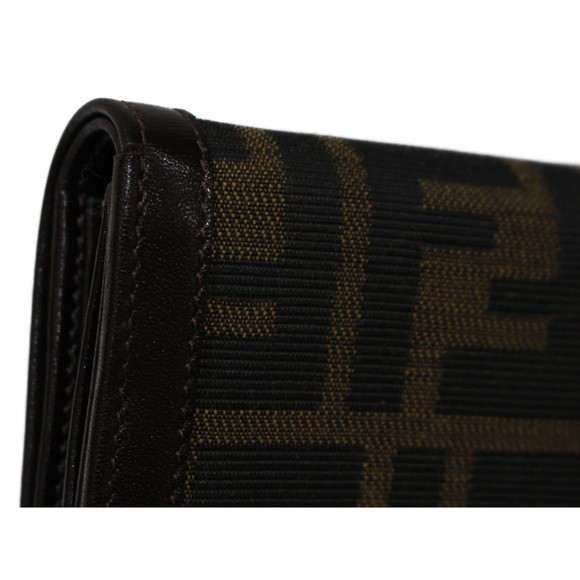 Fendi Zucca Tri-fold Folding Compact Wallet Brown - Picture 13 of 15